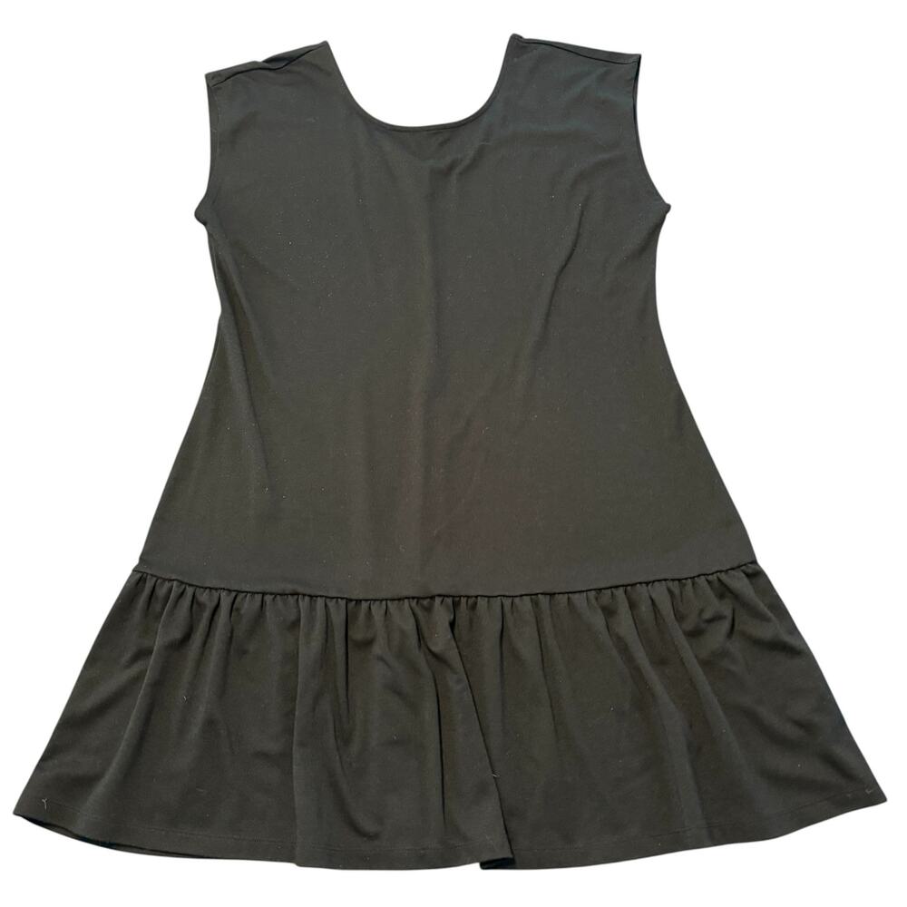 Old Navy Women’s black thick jersey dress, scoopneck, peplum hem, XL